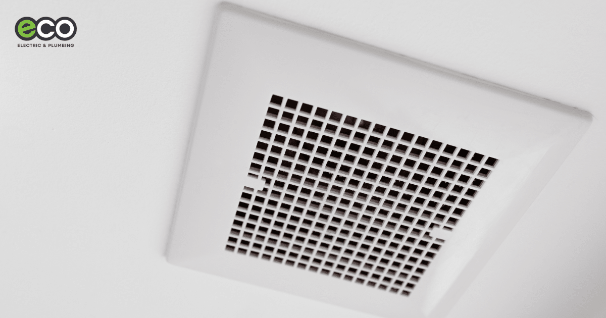 The image shows a ceiling air vent or exhaust fan vent , eco electrical and plumbing
